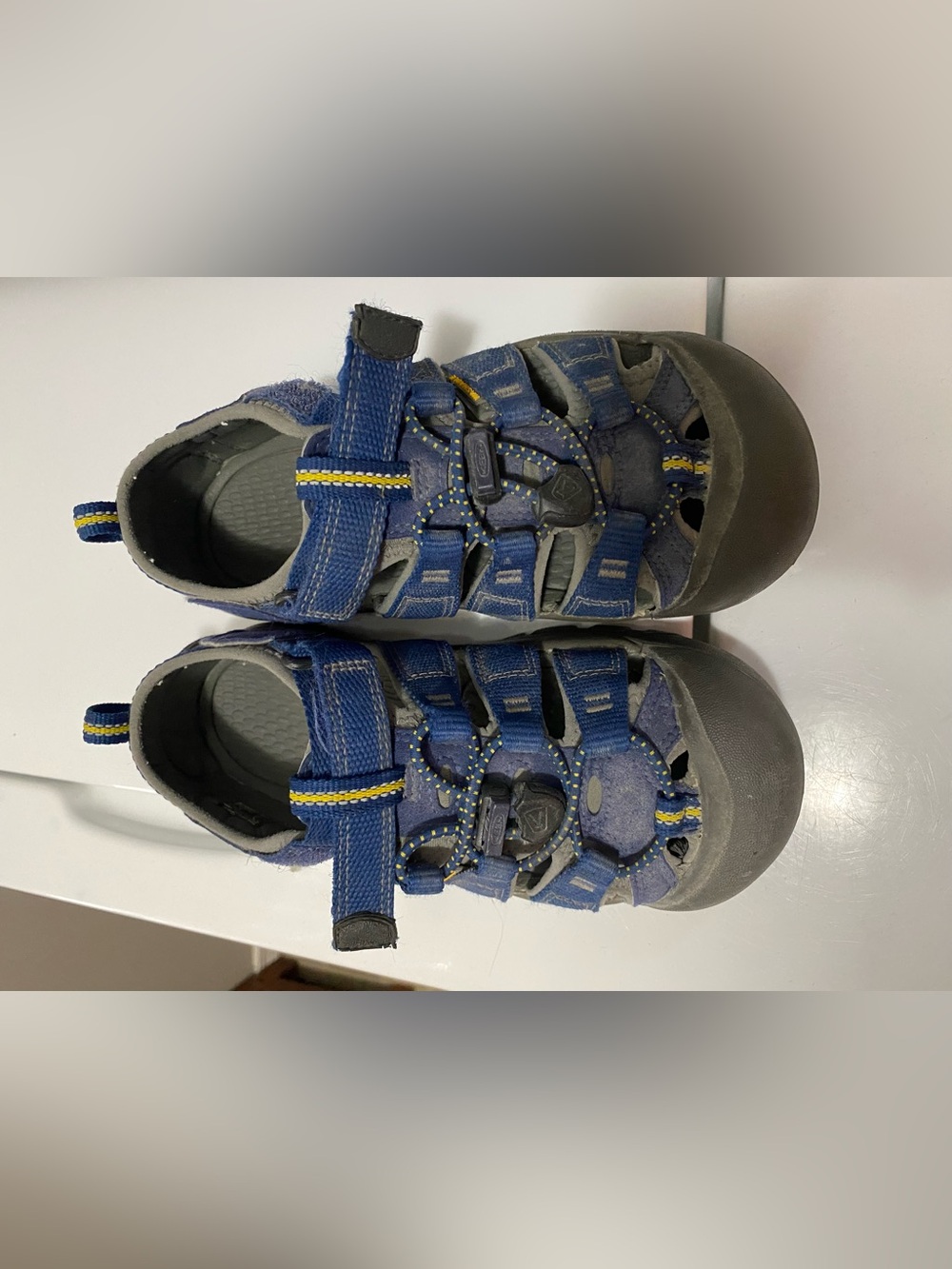 Keen Navy and Yellow Kids Hiking Sandals